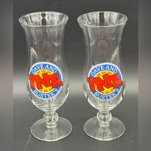 2 Vintage Dave & Buster's TNTea Hurricane-style Drinking Glasses Bar Restaurant